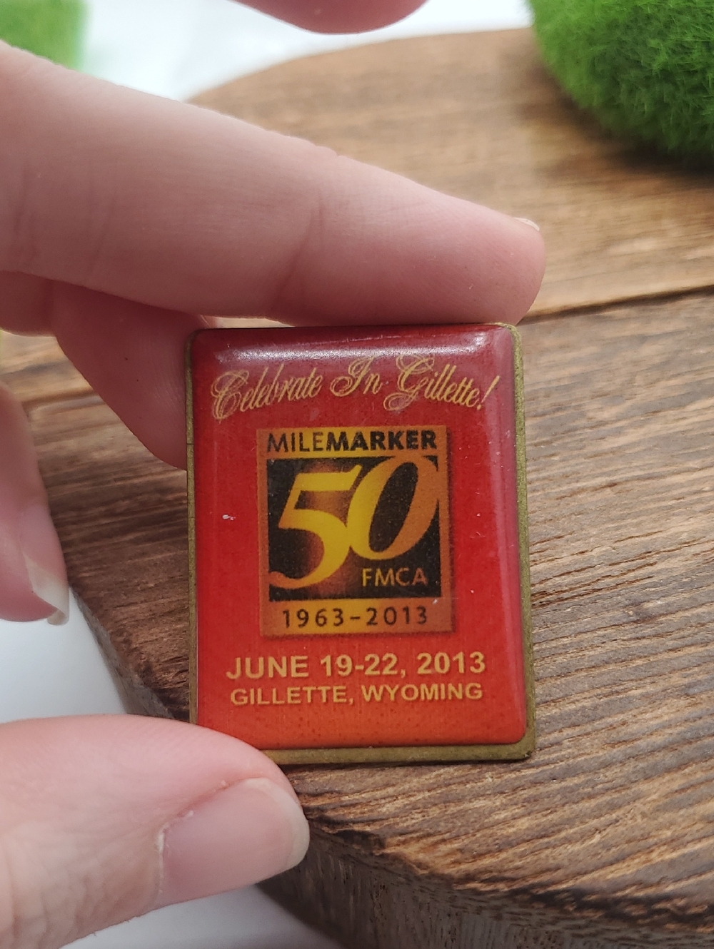 FMCA MileMarker 50th Anniversary Pin - Red and Gold B468